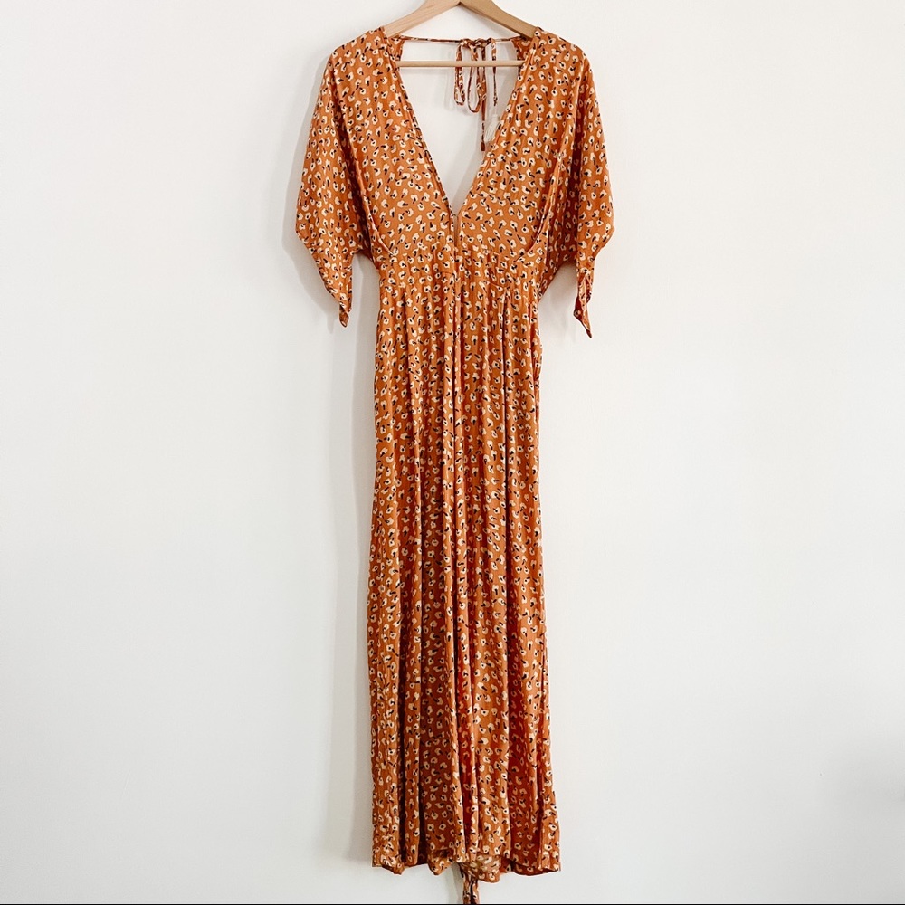 Faithfull The Brand Cedric Jumpsuit Vintage Bloom Peach Floral Women’s Large 8 - Picture 9 of 17
